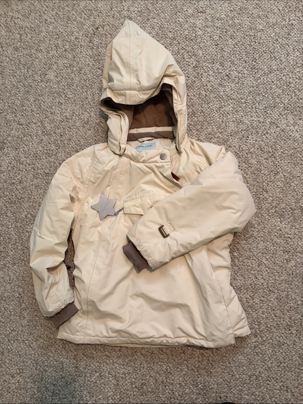 Mini a Ture Kids Hooded Winter Jacket - Cream